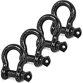 Digank D Ring Shackle, 1/2" Clevis Shackle with 9/16 Inch Screw Pin, 26,400 lbs Break Strength, Heavy Duty Recovery Winch Shackle Black for Jeep Truck SUV Trailer ATV UTV