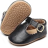 HONGTEYA Infant Baby Girls Mary Jane Flats Non Slip for Toddler First Walkers Soft Sole PU Leather Crib Shoes Sneaker Wedding Party Christmas Princess Dress Shoes Baby Moccasins Girls