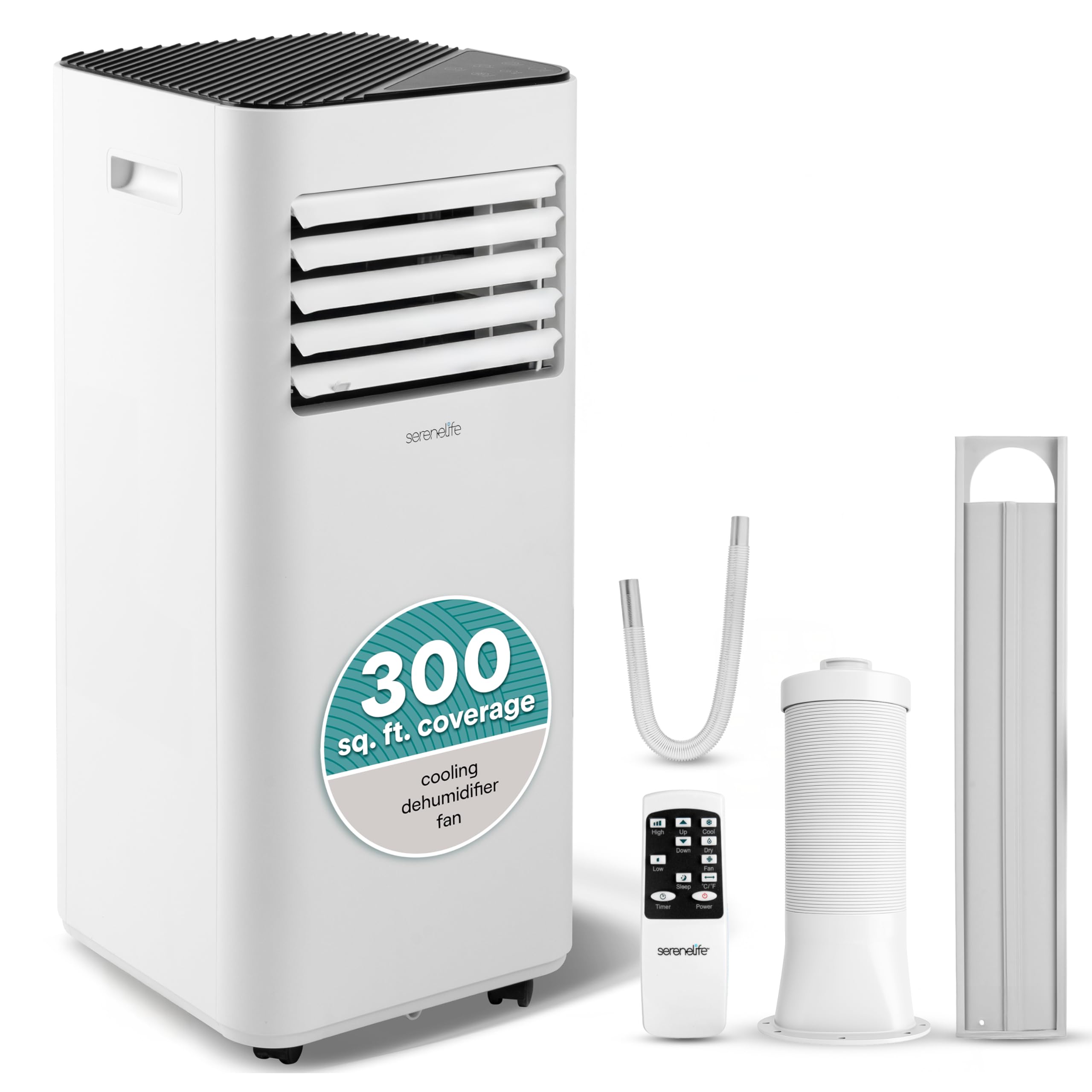 Photo 1 of SereneLife SLPAC180W 8000 Portable Conditioner-3-in-1 Compact Standing Air Conditioner for Room Up to, 8,000 BTU, White