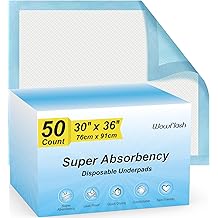 Wowflash Super Absorbency Disposable Leakproof Underpads with Quick Drying for Baby, Adults, Puppy, Dog Bed Pee Pads, Extra L