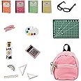 15Pcs Mini School Supplies Kit, miniature doll school accessories, 11.5 Inch Doll DIY Toy Set nclude Miniature Book Tiny Back