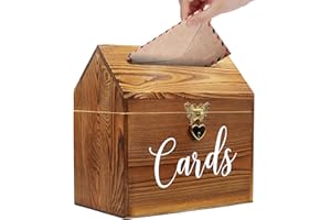 Yamahiko Card Box Wedding Card Box for Reception, Vintage Large Wedding Gift Card Holder Box with Heart Lock, Big Wedding Car