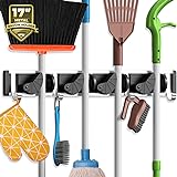 Holikme Mop Broom Holder Wall Mount Metal Pantry