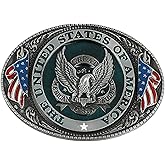 MUSVIKY Western Belt Buckle Cowboy Rodeo Running Horse Antique Floral Engraved Rope Edge Design Belt Buckle for Men Women