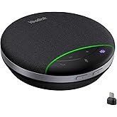 Yealink SP92 Bluetooth Speaker and Microphone with Dongle, Conference Speakerphone for Teams, 13ft 360° Omni Pickup, Full-Duplex Mic, Al Noise Reduction, 20H Call Time, USB C/A