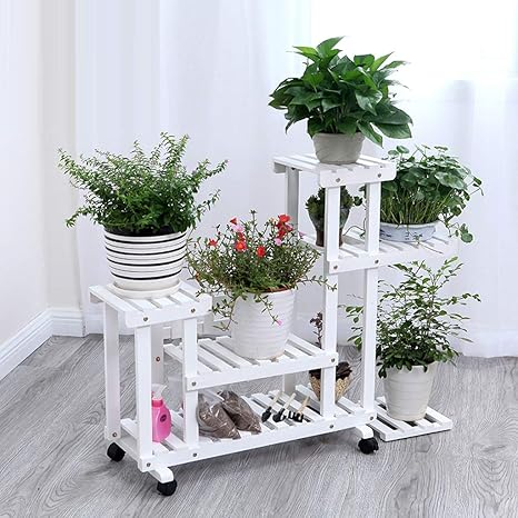 QYJpB Estante De Flores Soporte De Exhibición De Madera Maciza ...