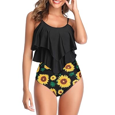 High Waisted Ruffled Tankini Two Piece Swimsuit for Kuwait Ubuy