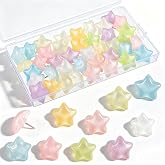 40 PCS Star Push Pins for Bulletin Board, Cute Decorative Thumb Tacks | Steel Pin Tips, Assorted Colors, Reusable Design, Storage Box Included, For Cork Boards, Photos, Maps, Office And Home