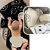Smiley Face Throw Blanket Microfiber Soft Fluffy Cozy Baby Toddlers Kids Adult Reversible Blanket for Bed Couch Happy Face Blanket (Black, 46"x54" | Baby,Toddler,Kids)