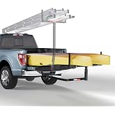 ECOTRIC 750 LBS Truck Bed Extender Hitch | Mount Extension Rack SUV Pickup Lumber Ladder Canoe Boat Kayak Long Pipes w/Flag
