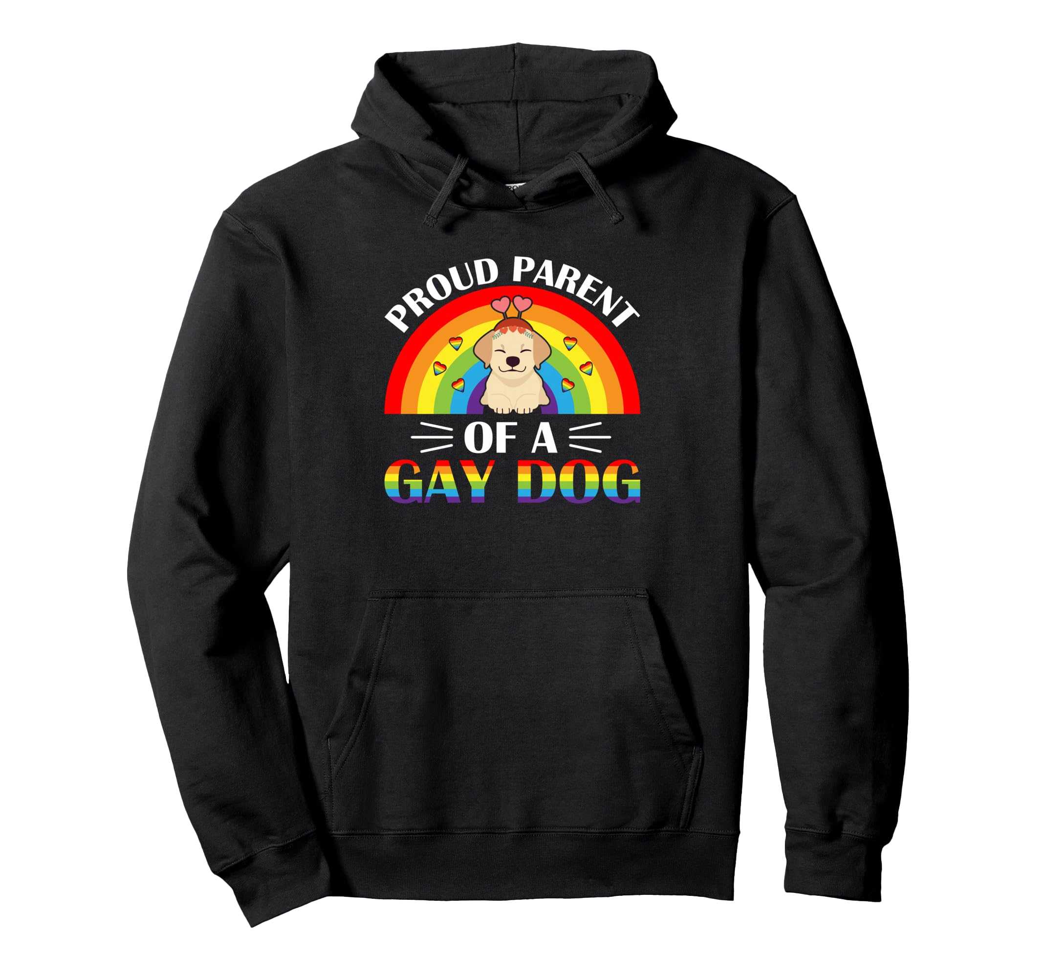 Parents of a Gay Dog LGBTQ Rainbow Pride Pullover Hoodie