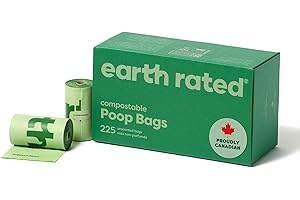 Earth Rated Compostable Dog Poop Bags, Ultra Thick and Leak Proof, Unscented, 225 Count
