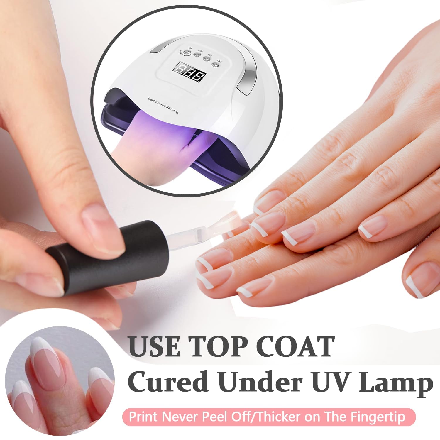 KQueenest 30 Pcs Brown French Tip Press on Nails Short Almond Nails Acrylic Medium Natural Nude Fake Nails Press ons Classic Glue on Nails Short Gel French Tip Nails Fall Nails for Women Manicure - Image 6