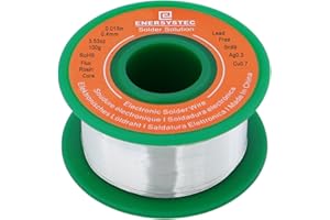 E ENERSYSTEC Thin Solder Wire 0.4mm Lead Free Electronics Solder Wire Rosin Core Sn99 Ag0.3 Cu0.7 Activated Electrical Solder 100g 3.53oz Fine Diameter 0.015 Thin Gauge Alloy Soldering Wire