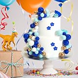 ASTARON 32 Pcs Ball Cake Toppers Foam Balls Blue Gold 4 Sizes 8 Each view 4