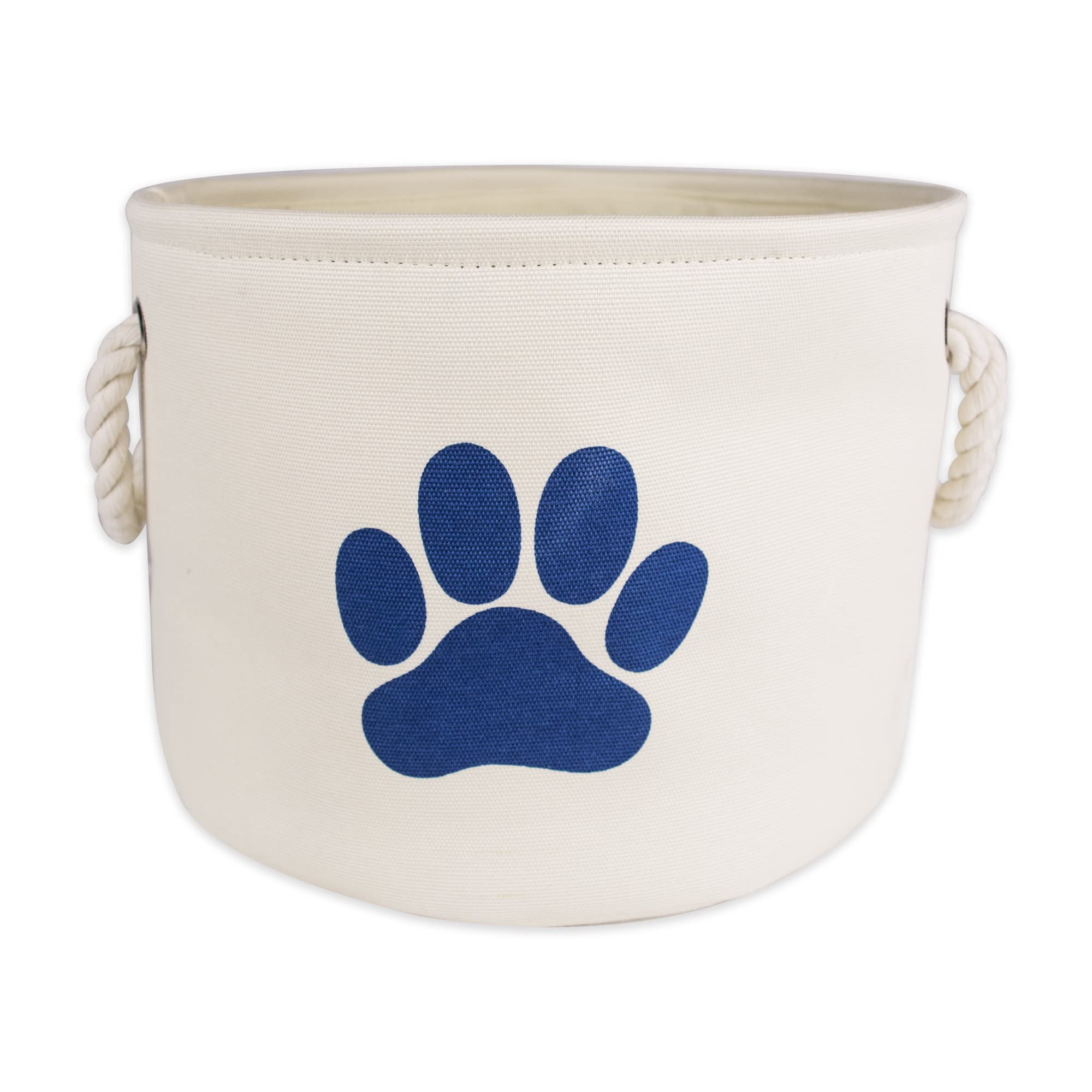Bone Dry Pet Storage Collection Collapsible Bin, Medium Round, Off-White