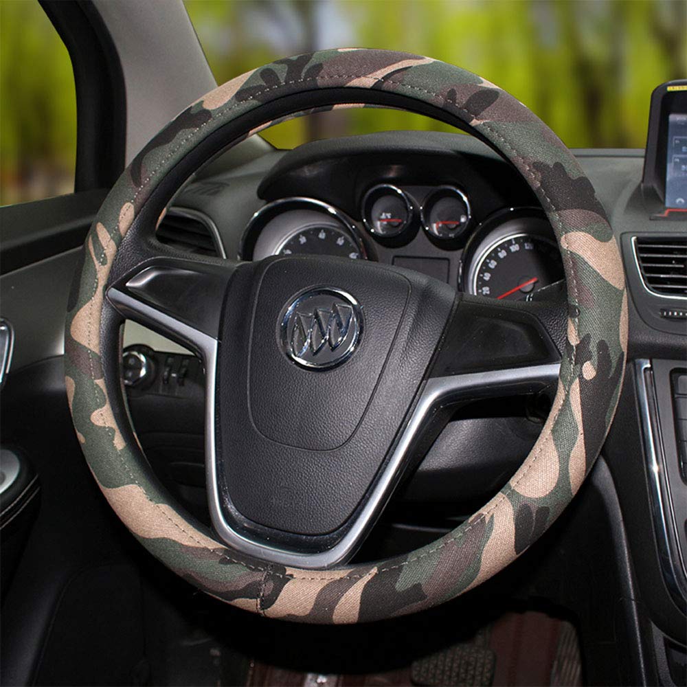 Car Steering Wheel Cover Camo Durable No Smell Sweat Absorption Universal 15 Inch Steering Wrap