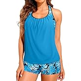 Tempt Me Women Tankini Swimsuits with Shorts - Two Piece Tummy Control Bathing Suit Racerback Sporty Swimwear 2025