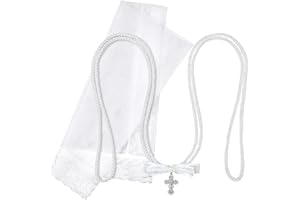 Loetere 2 Pieces Wedding Unity Veil and Cord Set, Wedding Lasso Lazo Para Boda with Cross Catholic Wedding Veil for Wedding, 