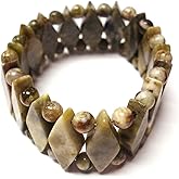 J.C. Walsh and Sons Ltd Irish Connemara Marble: Diamond Cut Stretch Bracelet, Fits All