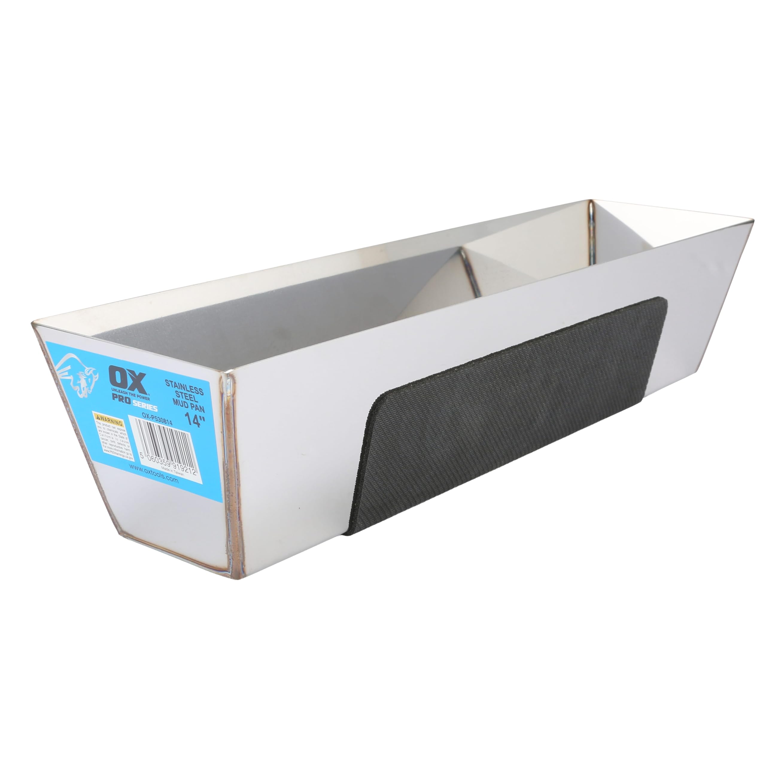 OX Pro Stainless Steel Plasterers Mud Pan - 14 in / 350mm