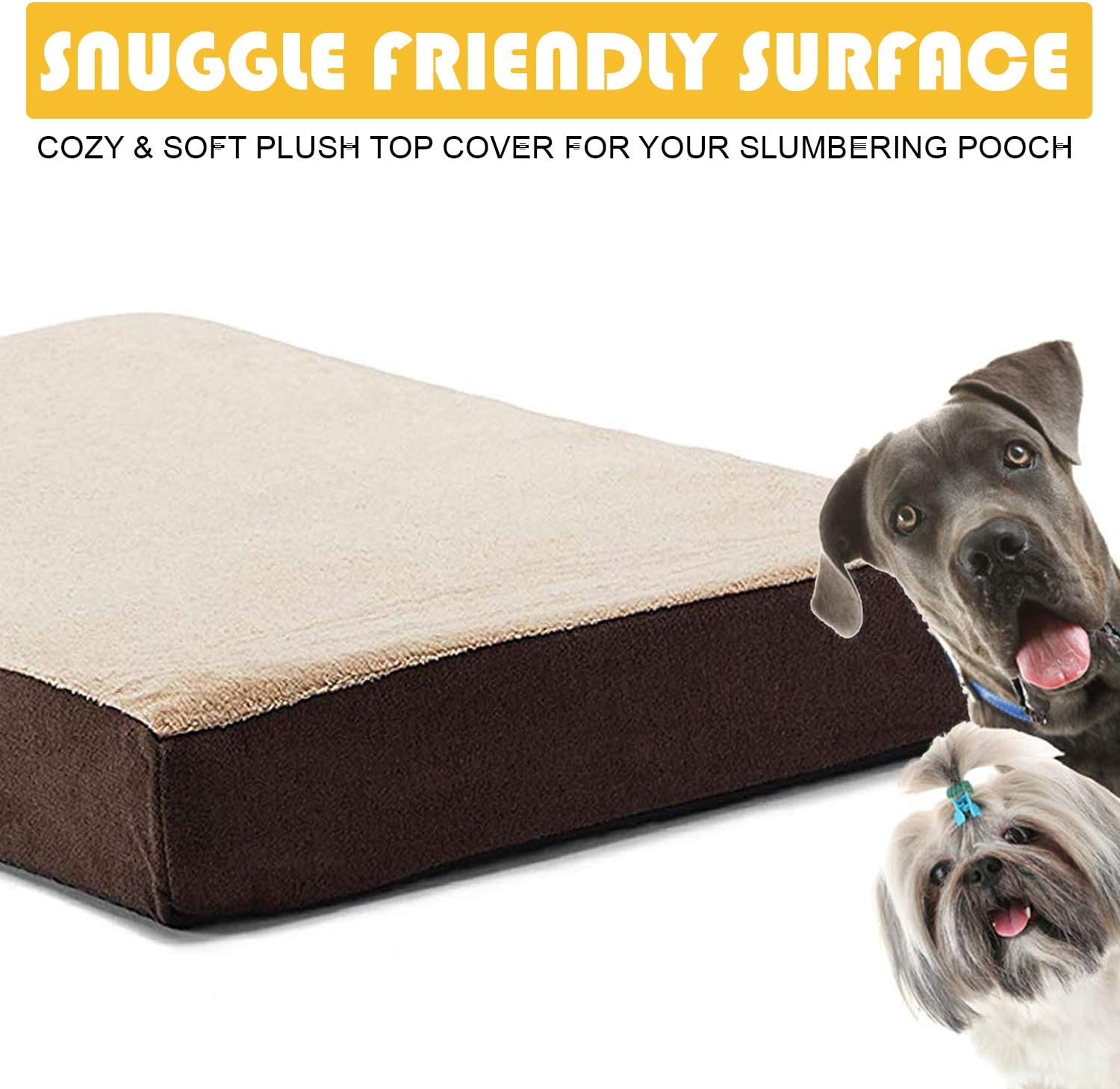 KOPEKS XL Rectangular Orthopedic Memory Foam Dog Bed Includes