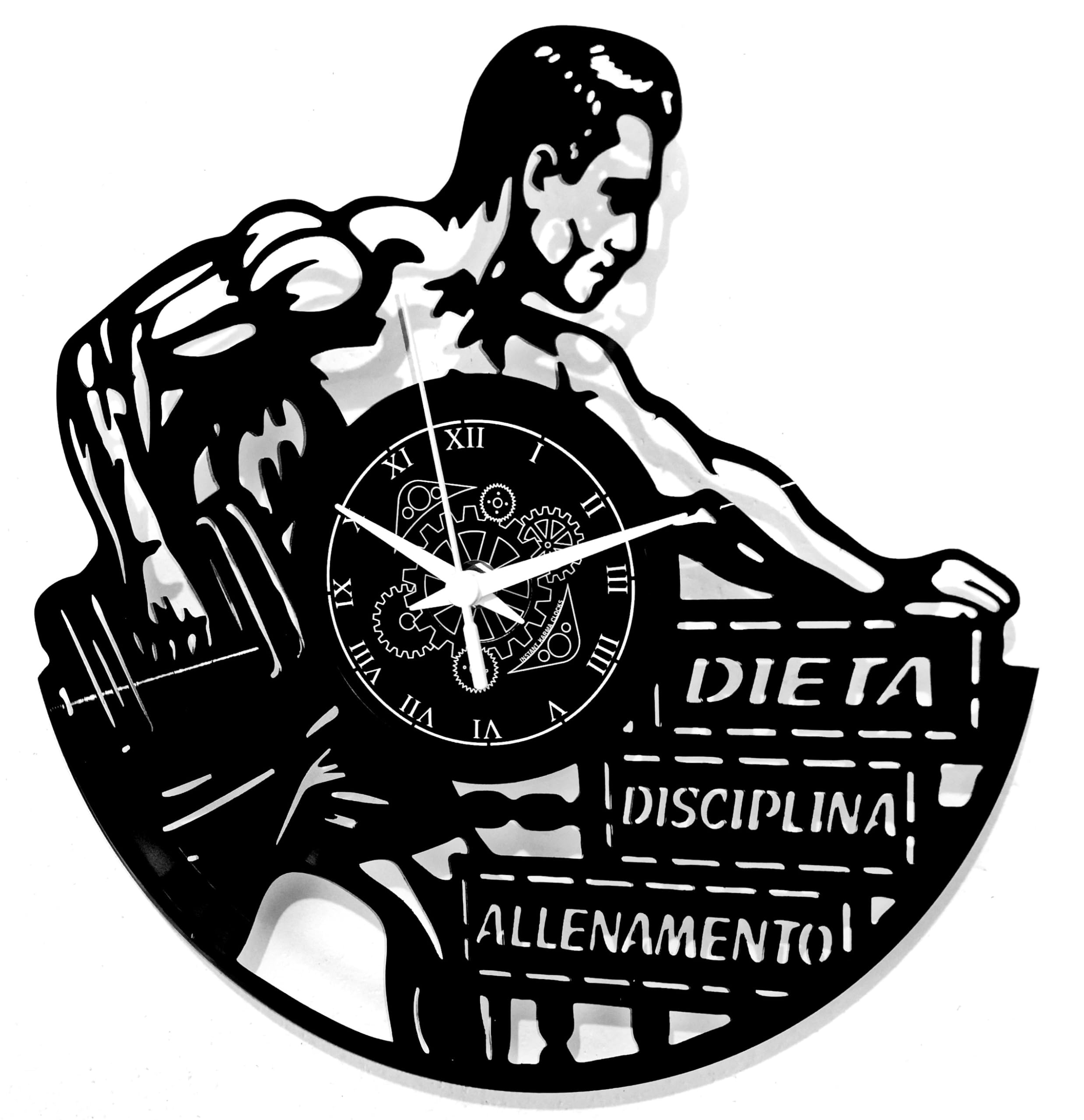 Instant Karma Clocks Bodybuilding Wall Clock Fitness Motivation with Diet Discipline Training for Gym and Bodybuilding Fans