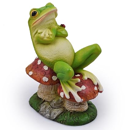 Wonderland Toad Relaxing on Mushroom Home Decor, Garden Decoration, Balcony, Kids Room Decor, Gift, Gifting