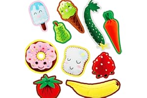 HKKYO 10 Pre-Cut Sew Mini Treats Craft Kit, Kids Sewing Kit for Kids Ages 8-12, Donuts Ice Cream DIY Craft Sewing Kits, Beginners Sewing Kit, Food Felt Plush Toy