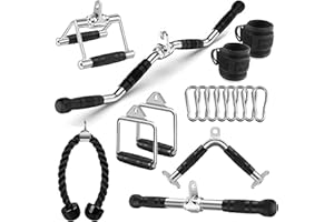 WNOEY Cable Machine Attachment, LAT Pulldown Attachments, Home Gym Accessories, Triceps Pull Down Attachment