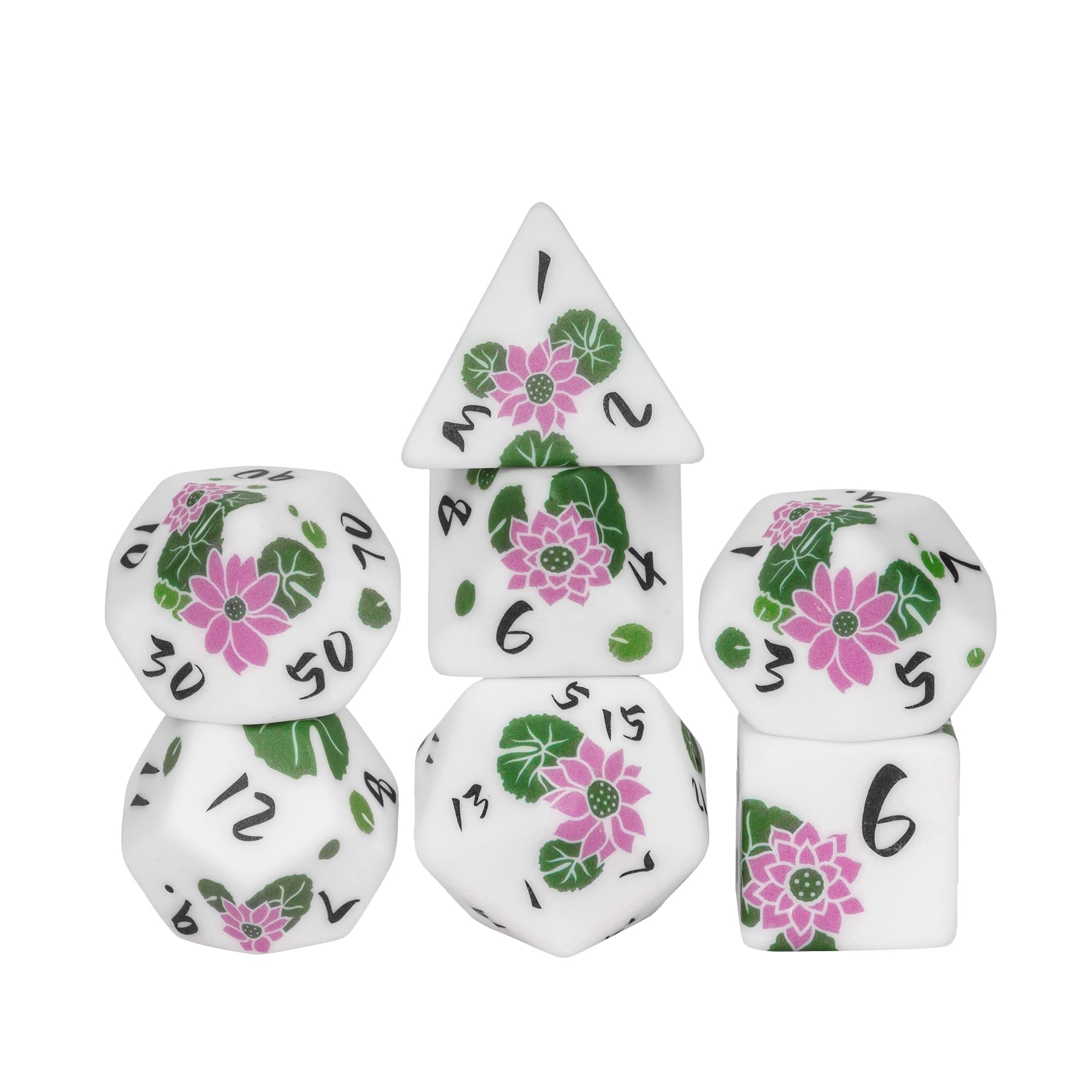 Cusdie 7-Die DND Dice, Handcrafted Artisan Decals Polyhedral D&D Dice Set with Exquisite Box, for TTRPG Role Playing Game Dungeons and Dragons D&D Dice