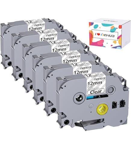 Amazon.com: Hehua 6 Pack Tze Tz Tape 9mm 0.35 Laminated White
