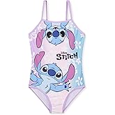 Disney Stitch Girls One Piece Swimsuit, Stretchy Swimwear for Beach and Pool