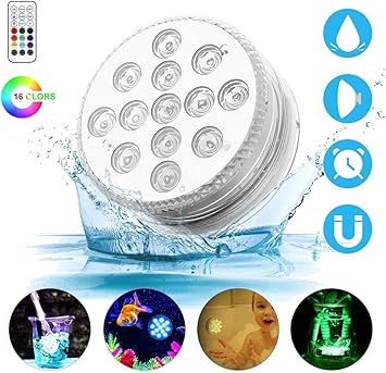 Amazon Co Jp 水中ライト13 Led水中ライトrgbマルチカラーライトip68防水rfリモートコントロール装飾ライトダイニングテーブル花瓶ベースフィッシュタンクスイミングプールパーティーハロウィーンクリスマス スポーツ アウトドア