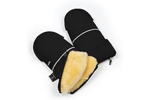 Werner Christ Baby Sheepskin Hand Warmer - GLOVY Luxe Gloves are The Ideal Baby Carriage muff Made of Medical Fur, Warm Universal and Water-Repellent Hand muff