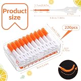 RAYITO Interdental Brushes 220pcs Orange 2-in-1 Tooth Floss Picks Box view 2