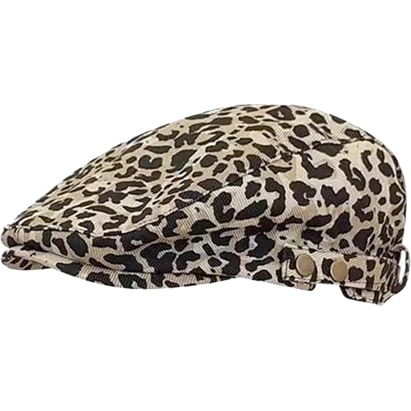 CLAPE Newsboy Hats, Unisex Adjustable Fashion Leopard Ivy 