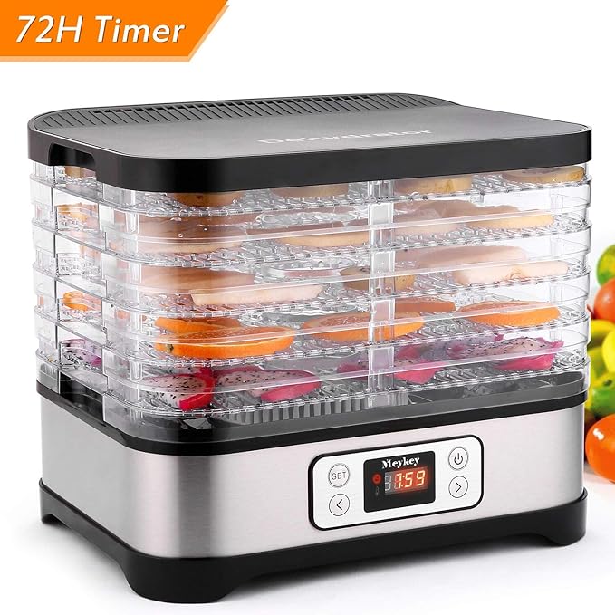 Meykey Food Dehydrator with Temperature Controller, FruitMeat Dryer, 5