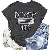 NEWKA Book Shirts for Women Read More Books T-Shirt Reading Tee Teacher Tops