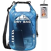 HEETA Dry Bag Waterproof for Women Men, 5L/10L/20L/30L/40L Roll Top Lightweight Dry Storage Bag Backpack with Phone Case for 