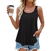 ZESICA Women's Summer Eyelet Tank Tops Loose Trendy Scoop Neck Sleeveless Flowy Beach Vacation Shirts