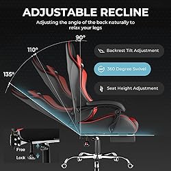 GTPLAYER Gaming Chair, Computer Chair with Footrest