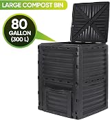 Garden Haven 300L Garden Compost Bin Black Green Eco Friendly BPA-Free Heavy view 6