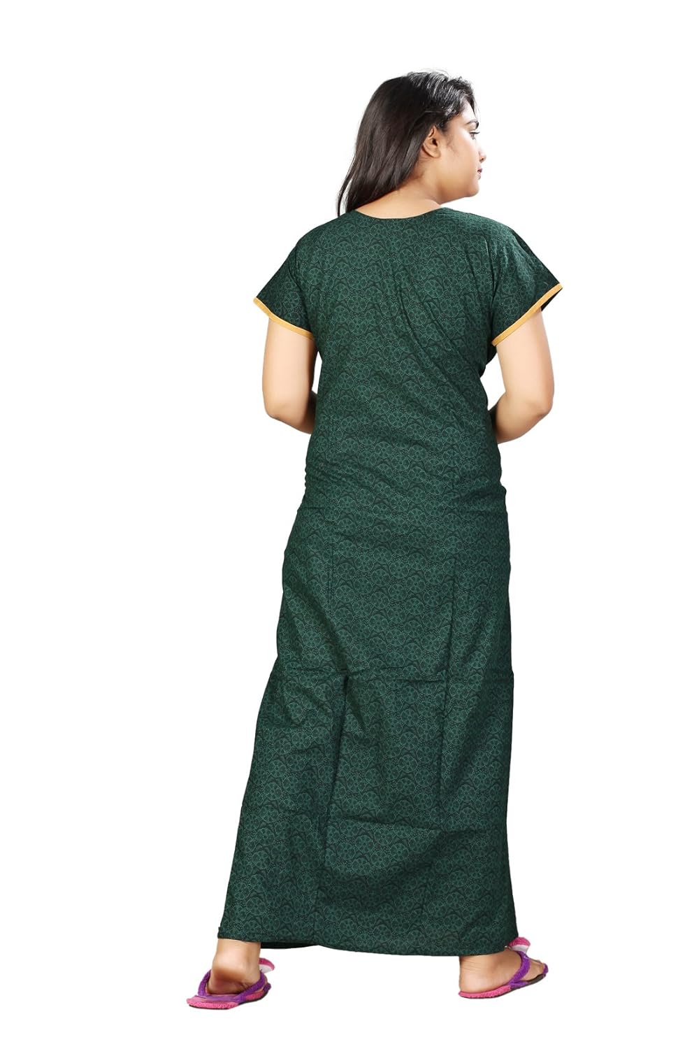 bailey women's cotton nightdress (bailey1111_green_free size)