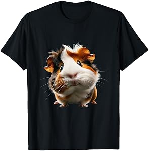 Just Sweet Designs Adorable Guinea Pig Design T-Shirt, Small, Black