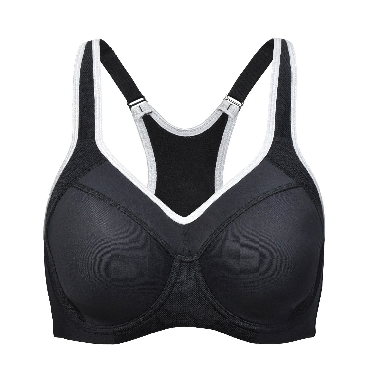 SYROKANWomen's High Impact Sports Bra Underwire Full Support Racerback Padded Running Bra