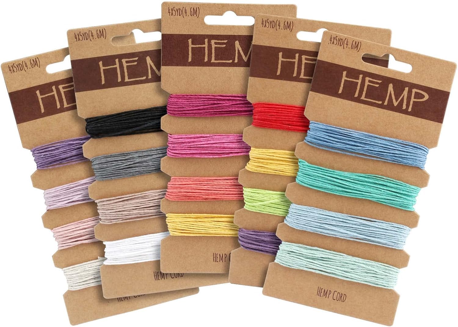 Bubuyun 18 Colors Natural Flax String Cord 20Pcs Bracelet String Thread Cord for Jewelry Making Twine Cord for Handmade Bracelets Keychains Craft Making Accessories 5 Yards Long Per Color (1mm)