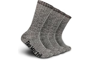 Time May Tell Mens Merino Wool Hiking Cushion Socks Thermal Warm Crew Winter Boot Socks Pack (2/4 Pair,6-13 Size)