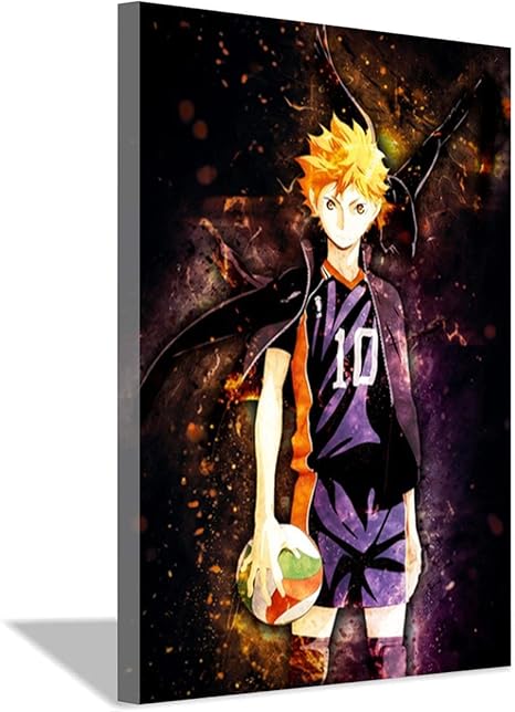 Amazon Co Jp アニメキャラクターバレーボール少年キャンバス絵画ポスター家の装飾少年部屋の装飾ギフト50x70cm x28inch 内枠 ホーム キッチン