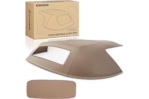 A-Premium Tan Convertible Soft Top with Plastic Window Compatible with Chevrolet Corvette 1986 1987 1988 1989 1990 1991 1992 
